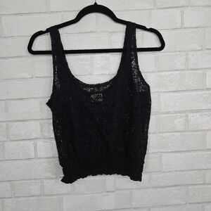 Black Poppy lace tank top